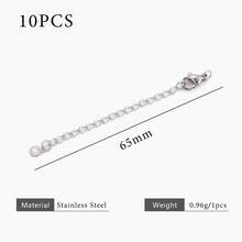 10pcs Stainless Steel Extension Extended Tail Chains Lobster Clasps Connectors DIY Jewelry Making Findings Bracelet Necklaces - Extension Chain - View 21