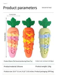 畅销硅胶宠物发声玩具，狗狗胡萝卜磨牙玩具，防无聊自娱自乐磨牙玩具，经久耐用 - 彩色 - 查看 5