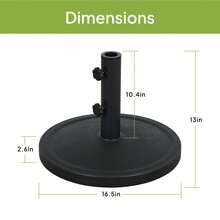 Outdoor 26lb Steel Round Umbrella Base, Black Finish - 26 Lb - View 2