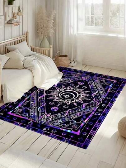 1 件紫色星空图案地毯，装饰地毯，卧室装饰，小地毯，地毯，家居装饰，客厅地毯，小型客厅地毯，卧室地毯，客厅家居装饰，户外地毯，可水洗地毯，母亲节，母亲节礼物，母亲节装饰