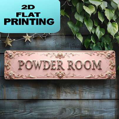 1pc 2D Flat - Vintage Iron Sign Plate, Suitable For Dressing Room, Size 10.16 X 40.64 Cm, UV Printed. Ideal For Decorating Home, Garage, Cafe, Restaurant And Bar. This Versatile Plaque Is Perfect For Halloween And Christmas Celebrations
