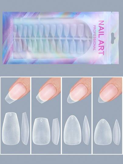 150 piezas de uñas postizas cortas de cobertura completa mate, 12 tallas, sin curva en C, uñas artificiales para extensión de arte de uñas, uso en el hogar y en el salón