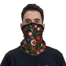 Scarf Neckerchief Face Mask Made Of Featuring A Traditional Portuguese Folk Embroidery Design - Multicolor - View 5