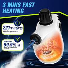 Handheld Steam Cleaner, 12-In-1 Pressurized Portable Steamer With 12 PCS Accessories & 450ML Tank – Heavy-Duty Multi-Surface Deep Cleaning For Home, Car, Bathroom, Tile Grout, Floor, Windows – Chemical-Free, Lightweight, White - US A Type Plug(110-127V) - View 3