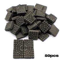 10片/20片/50片 2x2厘米 微型粘土砖铺路石，适用于模型制作和娃娃屋 - As photos - 查看 5