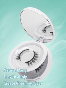 2 Pairs Magnetic Eyelashes Set With Applicator, Reusable Waterproof Magnetic Lashes, Cartoon Style Suitable For Sensitive Eyes - Black - View 5