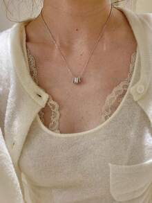 1pc Stainless Steel Trending Kaleidoscope Pendant Necklace, Minimalist Elegant Luxury Choker Necklace For Women - Kaleidoscope Necklace - View 3