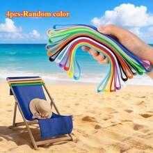 4pcs Durable Anti-Breakage Beach Towel Clips, Suitable For Beach And Pool, Tie Straps - Anti-Blown Away, Anti-Breakage, High Elasticity, Applicable For Pool Party, Cabinet, Beach, Cruise Party And Outdoor, Material Handling Accessories, Beach And Office Essentials (Random Color) - Beach Chair Straps - View 10