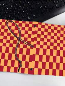 Geometric Pattern PU Leather Vintage Rope Bound Notebook, Office Supplies - A6 - View 6
