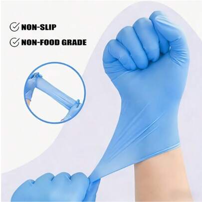100pcs Disposable Nitrile Gloves, Super Durable Non-Medical Gloves For Household Cleaning, Hair Dyeing, Nail Art, And Pet Bathing, Oil-Proof And Tear-Resistant, Comfortable Fit For Daily Use, Ideal For Cleaning, Beauty, And Pet Care, Great For National Day, Bathroom, Scalp Massage, Back To School, Travel Vacation And Daily Life, Holiday Gift For Family And Friends
