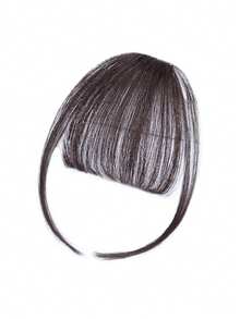 Handmade Seamless Knitted Bangs Topper, Fluffy Invisible Hair Extension, Natural Elegant Bangs Hairpiece, Clip-On Fluffy Gray Hair Topper, Claw Clips - Multicolor - View 4