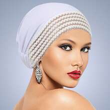 1条女士纯色发带 - 简约、弹力、时尚百搭的休闲头巾 | 柔软、透气、舒适、百搭的日常发帽、睡眠帽、睡帽 - A - 查看 10