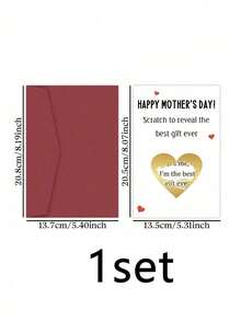 1 Set Interesting Mother's Day Scratch Card (With Envelope), Mother's Day Greeting Card Set, Interactive Card Reveals Special Mother's Day Gift, Suitable For Expressing Blessings And Gratitude On Mother's Day And Birthdays - One Size Fits All - View 9