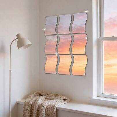 6/8/10/12 قطعة ملصقات مرآة جدارية موجية، بأحجام 12*10 سم، 17*19 سم، 25*30 سم، بشكل غير متماثل، مناسبة لغرفة النوم والمعيشة والمطبخ والحمام، مرآة ناعمة مقاومة للماء وغير قابلة للكسر، قابلة للثني، سهلة التركيب، ديكور المنزل، ديكور الحمام، ديكور الجدران، هدية لأفراد العائلة والأصدقاء