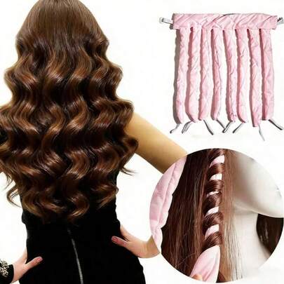 1 pieza Diadema rizada sin calor, Banda de pelo rizada suave, Rizado sin calor, Rizado para dormir, Cuidado del cabello suave, Adecuado para cabello largo, Puede crear ondas grandes, Rizado suave durante la noche, Espuma de rizado de satén suave, Herramienta de peinado rizado (Negro/Azul/Rosa), Esencial para salón y viaje, Decoración diaria para el hogar, el baño y el cuidado del cabello suave, Accesorio para el cabello