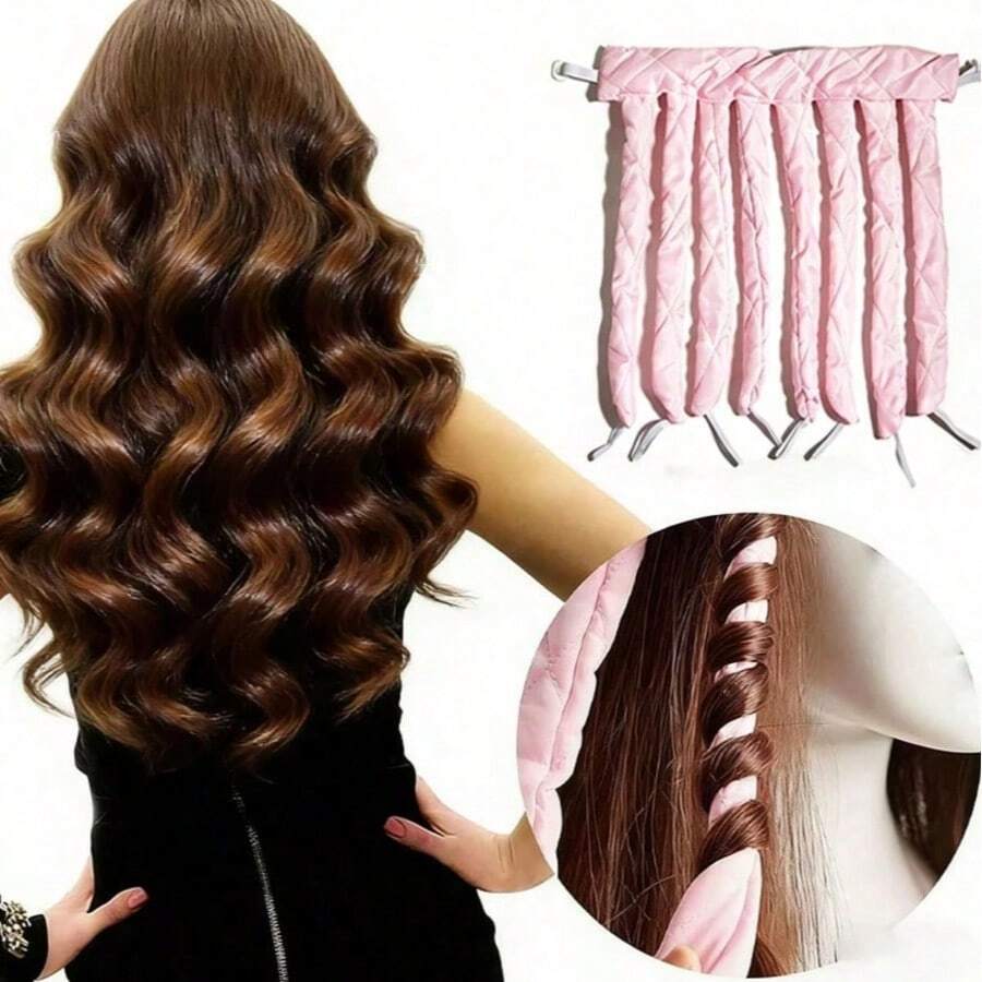 1pc No Heat Curling Headband, Soft Curl Hair Band, No Heat Curling, Sleep Curling, Gentle Hair Care, Suitable For Long Hair, Can Create Big Waves, Gentle Overnight Curling, Soft Satin Sleep Curl Foam, Curling Styling Tool (Black/Blue/Pink), Salon & Travel Essential, Home Sleep Bath Decor Daily Soft Hair Care, Hair Accessory For Barber Salon Beauty Travel Essential,Hair Products, Home Sleeping Bath Decor Hair Styling Kit Hair Tool Kit,Summer,Holiday