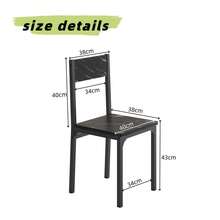 5-Piece Dining Set Including Rectangular Dining Table Dining Chairs With MDF Top Metal Frame Space Saving Dinette Set For Dining Room, Apartment, Small Space - Black Marble - View 9