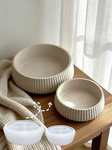 Khuôn silicon làm bát đựng đồ kẻ sọc (1/2 cái), khuôn thạch cao làm cốc nến đơn giản sáng tạo tự làm, khuôn nhựa epoxy trang trí nhà cửa/quà tặng, khuôn đúc thủ công, khuôn thạch cao trang trí chậu hoa nghệ thuật. - Khuôn silicon làm bát đựng đồ có sọc - Xem 2