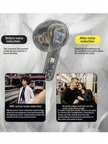 Wireless Headphones With Active Noise Cancellation, Long Battery Life, Fast Charging, HiFi Deep Bass Wireless Headphones, Wireless Bluetooth Compatible Earphones - one-size - View 5