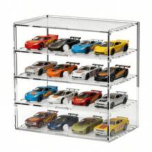 Large Transparent Acrylic Multi-Layer Display Cabinet, 3-Tier, 4-Tier, For Model Cars, Building Blocks, Figurines And Collectibles - Clear - View 5