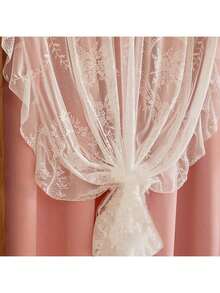 1 件粉色双层遮光窗帘，卧室、客厅短窗帘，无需打孔安装，房间装饰 - 粉色 - 查看 8