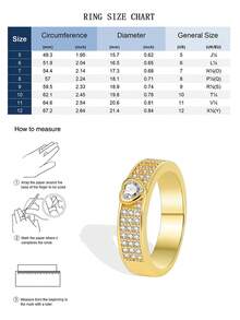 Charm-In 镀金密镶锆石心形戒指 简约水晶戒指 女士珠宝 送给女友和伴娘的礼物 - 金色 - 查看 3