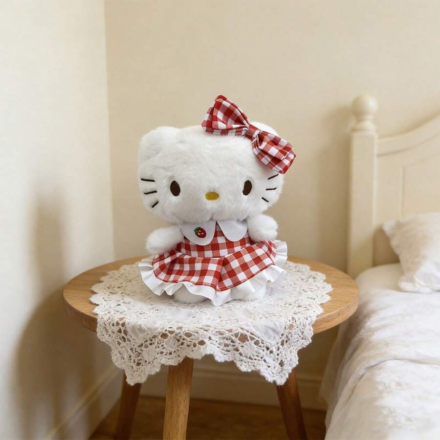 SANRIO 儿童毛绒玩具、睡眠枕、沙发靠垫、生日礼物、圣诞派对礼物、陪伴礼物、适合亲子互动的毛绒玩具 - 紅色 - 查看 1