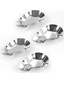 Bộ 6/12 đĩa thép không gỉ dùng đựng hàu, ốc sên, sò điệp, hấp hàu, đĩa nướng BBQ nhà hàng, đĩa đựng gia vị nước tương, xẻng xúc nồi kiểu Hàn Quốc, khay thìa canh, khay đựng gia vị gia đình hình bướm. - Bạc - Xem 7