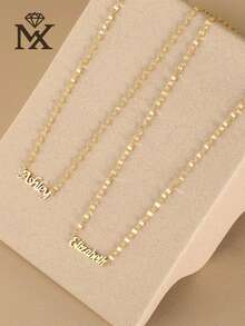 A Bespoke Personalised Name Necklace, Custom Name Necklace, Featuring A Distinctive Chain, Personalised Name Jewellery, Bespoke Jewellery, Personalised Gift, Mother's Day Gift - Yellow Gold - View 5