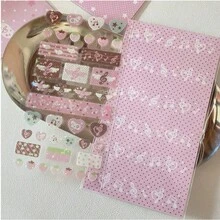 1张可爱音符草莓星星贴纸，韩版手机壳装饰贴纸，时尚DIY装饰贴纸，适用于手机、电脑、笔记本，可爱文具，学生返校用品、剪贴簿用品，趣味贴纸 - 多色 - 查看 10