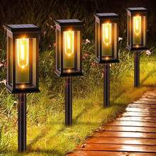 16pcs Modern Solar Pathway Lights Outdoor -  Waterproof Square Design For Yard Garden Lawn, 14H Runtime Dusk To Dawn Auto, Warm White LED, Solar Pathway Lights, Super Bright Solar Lights Outdoor,  Retro Tungsten Lamp, LED Solar Garden Lights - Solar Landscape Street Lights - 查看 10
