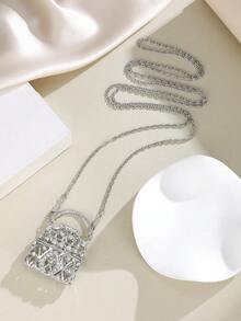 1件优雅精致迷你手提包吊坠项链，适合女士佩戴，可搭配派对礼物 - 項鍊 - 查看 7