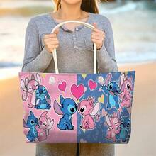 Large Capacity Women's Tote Bag/Beach Bag, Printed With A Cute Stitch Design, 1 Pc - Mũi khâu - Xem 4