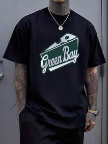 Camiseta de moda de nueva temporada de primavera y verano para la calle 100% Algodón - Green Bay  S-XXXL Camiseta del equipo de fútbol Green Bay , Camiseta con estampado gráfico de los Green Bay , Camiseta deportiva de ocio para hombres y mujeres, Camiseta con diseño único de los Green Bay Football, Unisex para adultos, Regalo para fans. - Negro 7 - Ver 25