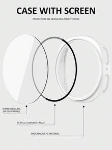 手錶錶帶 + 手錶錶殼套組，相容於 Galaxy Watch 8 40mm 與 44mm。柔軟舒適休閒運動矽膠錶帶，防震防刮硬 PC 錶殼與鋼化玻璃螢幕保護膜二合一錶殼。易於佩戴，觸控靈敏。適合男女款智慧手錶錶帶與錶殼。 - 白色 - 查看 8