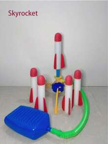 1 Set (1 Launcher Base + 3 Foam Rockets) Foot-Operated Rocket Launcher, Pressing Launches Rockets (Random Color & Packaging), Rockets, Rocket Launcher, Camping, Rocket Power, Hammer Game, Spray Target, Helicopter Control, Balance, Outdoor Game, Christmas Gift - Multicolor - View 3