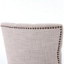 Fabric Dining Chair With KD Legs And Decorative Studs – Upholstered Chair, Assemble-It-Yourself, Modern Design, Set Of 2 - Beige - View 8