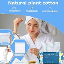 100 Count Disposable Face Towel,Thickening Ultra Soft Washcloths,Facial Cotton Tissue,Lint-Free Cotton Dry Wipes Multi-Purpose For Skin Care,Make-Up Wipes,Face Wipes And Facial Cleansing - White - View 10