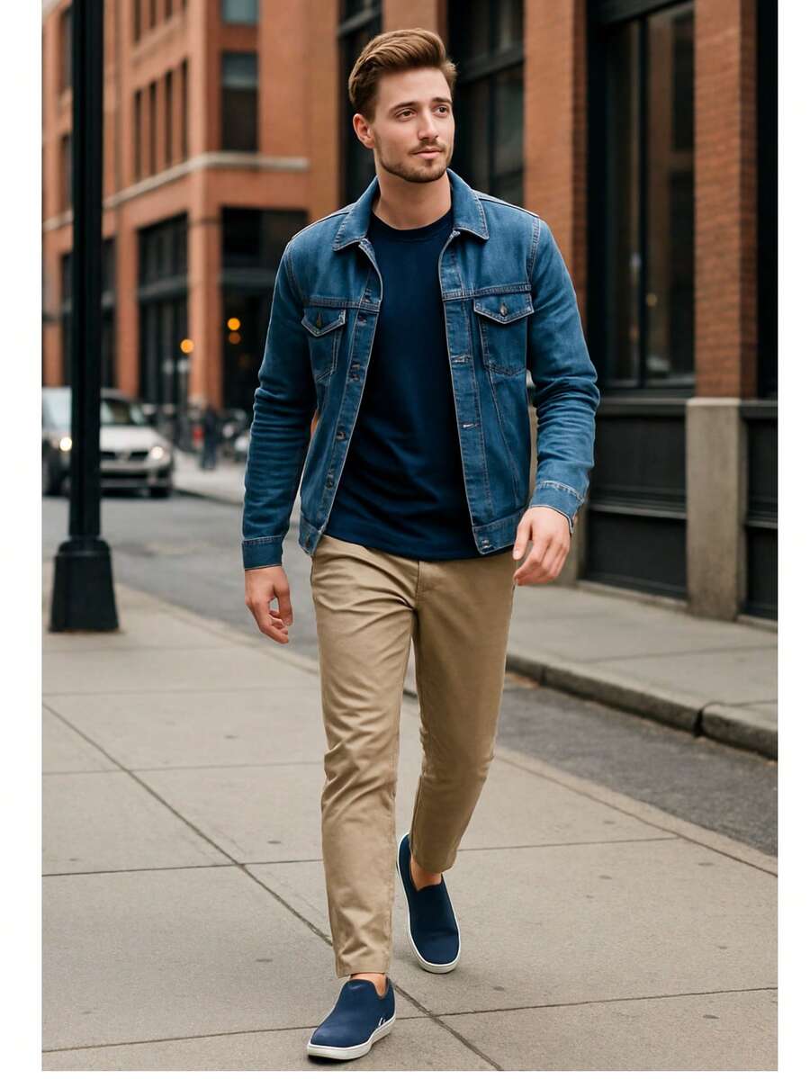 Tênis Sapatênis Slip On Casual Dia a Dia inimalista Sapato Versátil Leve Confortável Pronta Entrega Fácil de Calçar - Azul Marinho - Visão 1