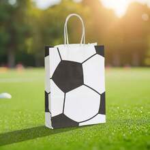 6/24pcs Football Themed Paper Bags, Football Shaped Candy Bags, Suitable For Football Theme Children & Adult Birthday Party Decorations - 334 - View 8