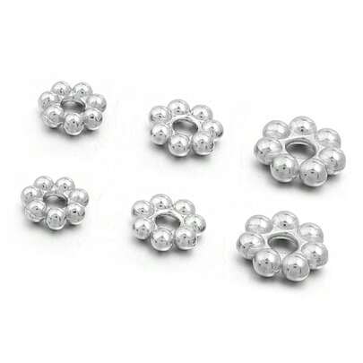 20个/包 不锈钢雪花隔珠，简约时尚手链项链隔珠，低过敏性保色珠宝制作珠子，DIY珠宝配件