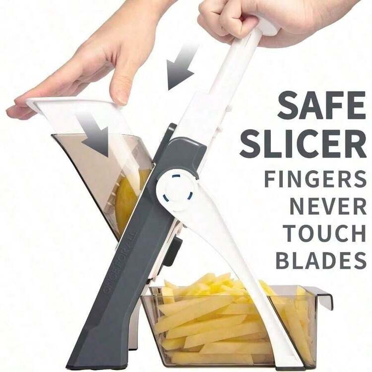 Multifunctional Vegetable Cutter Hand Guard Potato Shredded Vegetable Cutter Shredded Vegetable Cutter Garlic Shredded Vegetable Cutter,Kitchen Gadgets,Vegetable Chopper,Kitchen Essentials,Kitchen Gadgets - 灰色 - 查看 2