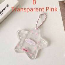 3-Inch Star Photo Card Holder, Cute Keychain Pendant, Student ID Card Case, Photo Protector, Back To School Essential - A - View 4