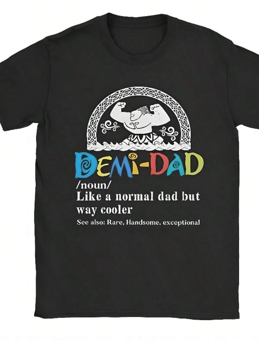 Funny Moanas Maui Stronge T Shirts Men Cotton Vintage T-Shirt Crew Neck Just An Ordinary Demi Dad Tees Short Sleeve Clothing Gifts.. Valentine's Day - Black - View 1