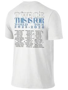TWICE This Is For World Tour Graphic T Shirt, ONCE Kpop Fan Gift, Nayeon, Jeongyeon, Momo, Sana, Jihyo, Mina, Dahyun, Chaeyoung, Tzuyu - 白色 - 查看 4