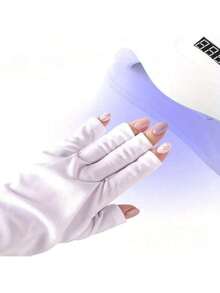 1 双 UV 防护凝胶美甲手套，粉色露指手套，美甲师、DIY 美甲爱好者和美甲沙龙的理想之选（情人节、母亲节礼物），美甲用品，美甲工具，美甲工具，返校季，美甲贴纸 - 彩色 - 查看 10