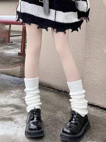 10 Pairs 40cm Thin White Leg Warmers, Non-Slip Loose Fit, Suitable For Daily Wear - Multicolor - View 13