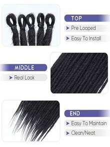 1 Gói/10 Bện Tóc Giả Kiểu Dreadlock, Tóc Nối Dreadlock Loc Phong Cách Hippie, Tóc Móc Thủ Công Kiểu Reggae Dành Cho Phụ Nữ - Nhiều màu - Xem 4