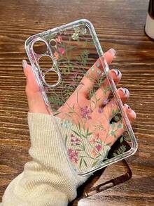花朵图案 1 件装 高透明印花防震软壳手机壳，兼容 16/16 Pro/16 Plus/16 Pro Max、15 Pro Max、13、P14、P11、XS、XR、7/8、P、7/8 GES2、Galaxy S25/S25 Plus/S25/S25 Ultra、A50、A12、A32、A52、A72、A51、A21S、A13、A14、S22 Ultra、S23、A33、A53、S20 FE、11、12 Pro、12/12X、Note 11、9A、9C、Poco X3 NFC、10、9、Note 9、12C、Note 11 Pro、10C、Note 8 Pro，国际版，非国内版 - 彩色 - 查看 6