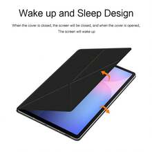 適用於 Galaxy Tab S10/S9 FE 10.9 吋/S10+/S9 Plus/S9 FE+ 12.4 吋/S10 Ultra/S9 Ultra/S8 Ultra 14.6 吋平板電腦的智慧書本式保護殼，磁吸設計，支援橫向與縱向放置，附筆槽，自動休眠與自動喚醒 - 黑色 - 查看 6